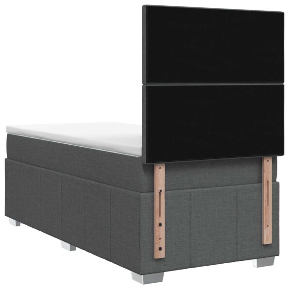vidaXL LED boxspring posteľ s matracom Tmavosivá 90 x 190 cm Látka – Obrázok 9