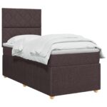 vidaXL LED boxspring posteľ s matracom Tmavohnedá 80 x 200 cm Látka – Obrázok 3