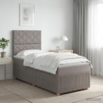 vidaXL LED boxspring posteľ s matracom Sivohnedá 80 x 200 cm Látka – Obrázok 4