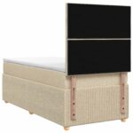 vidaXL LED boxspring posteľ s matracom Krémová 80 x 200 cm Látka – Obrázok 9
