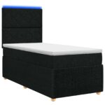 vidaXL LED boxspring posteľ s matracom Čierna 90 x 190 cm Látka – Obrázok 2