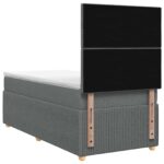 vidaXL LED boxspring posteľ s matracom Tmavosivá 90 x 200 cm Látka – Obrázok 9