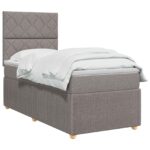 vidaXL LED boxspring posteľ s matracom Sivohnedá 90 x 200 cm Látka – Obrázok 3