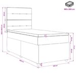 vidaXL LED boxspring posteľ s matracom Čierna 100 x 200 cm Látka – Obrázok 13