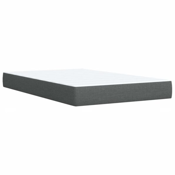 vidaXL LED boxspring posteľ s matracom Tmavosivá 120 x 190 cm Látka – Obrázok 7