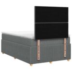 vidaXL LED boxspring posteľ s matracom Tmavosivá 120 x 190 cm Látka – Obrázok 9