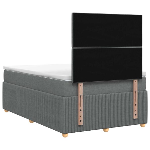 vidaXL LED boxspring posteľ s matracom Tmavosivá 120 x 190 cm Látka – Obrázok 9