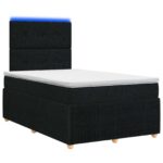 vidaXL LED boxspring posteľ s matracom Čierna 120 x 200 cm Látka – Obrázok 2