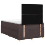vidaXL LED boxspring posteľ s matracom Tmavohnedá 120 x 200 cm Látka – Obrázok 9
