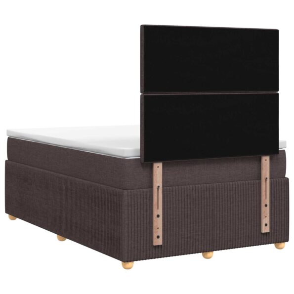 vidaXL LED boxspring posteľ s matracom Tmavohnedá 120 x 200 cm Látka – Obrázok 9