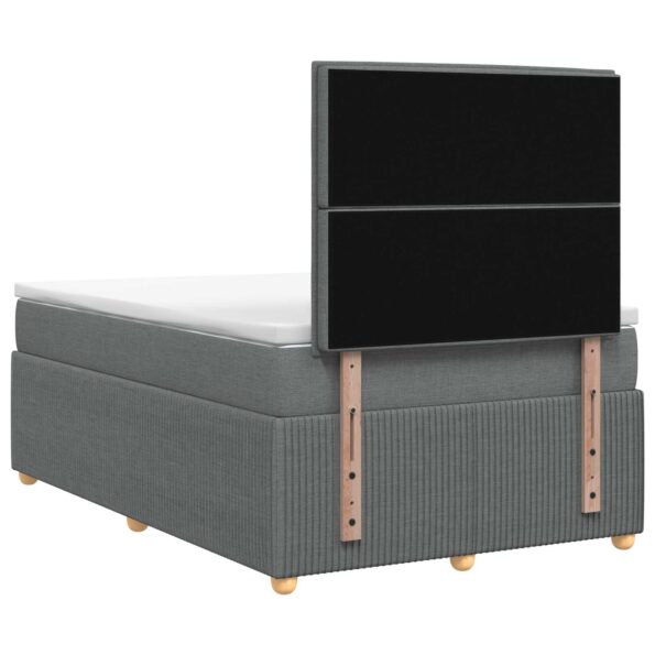 vidaXL LED boxspring posteľ s matracom Tmavosivá 120 x 200 cm Látka – Obrázok 9