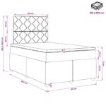 vidaXL LED boxspring posteľ s matracom Sivohnedá 120 x 200 cm Látka – Obrázok 13