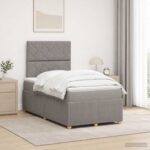 vidaXL LED boxspring posteľ s matracom Sivohnedá 120 x 200 cm Látka – Obrázok 4