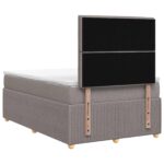 vidaXL LED boxspring posteľ s matracom Sivohnedá 120 x 200 cm Látka – Obrázok 9