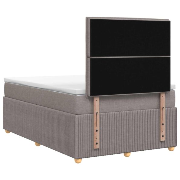 vidaXL LED boxspring posteľ s matracom Sivohnedá 120 x 200 cm Látka – Obrázok 9