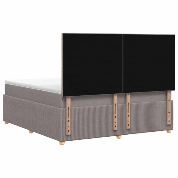 vidaXL LED boxspring posteľ s matracom Sivohnedá 160 x 200 cm Látka – Obrázok 9