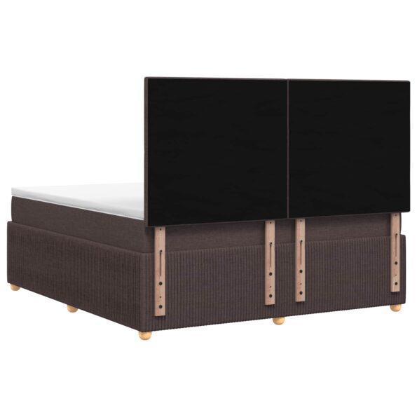 vidaXL LED boxspring posteľ s matracom Tmavohnedá 180 x 200 cm Látka – Obrázok 9