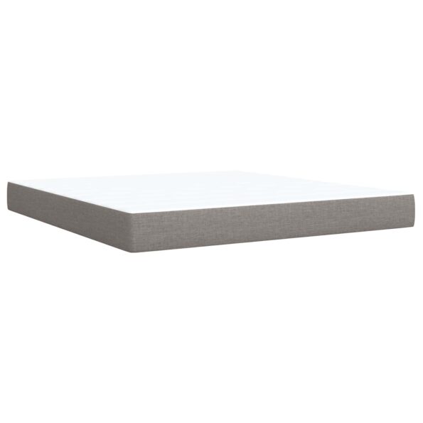 vidaXL LED boxspring posteľ s matracom Sivohnedá 180 x 200 cm Látka – Obrázok 7