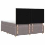 vidaXL LED boxspring posteľ s matracom Sivohnedá 180 x 200 cm Látka – Obrázok 9
