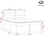 vidaXL LED boxspring posteľ s matracom Čierna 200 x 200 cm Látka – Obrázok 13