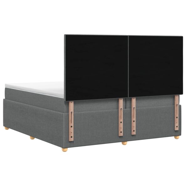 vidaXL LED boxspring posteľ s matracom Tmavosivá 200 x 200 cm Látka – Obrázok 9