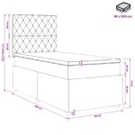 vidaXL LED boxspring posteľ s matracom Čierna 80 x 200 cm Zamat – Obrázok 13