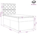 vidaXL LED boxspring posteľ s matracom Modrá 80 x 200 cm Zamat – Obrázok 13
