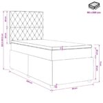 vidaXL LED boxspring posteľ s matracom Modrá 90 x 200 cm Zamat – Obrázok 13