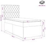 vidaXL LED boxspring posteľ s matracom Modrá 100 x 200 cm Zamat – Obrázok 13