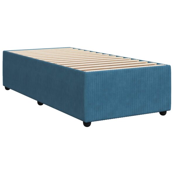 vidaXL LED boxspring posteľ s matracom Modrá 100 x 200 cm Zamat – Obrázok 6