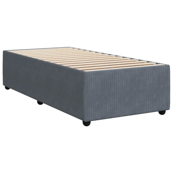 vidaXL LED boxspring posteľ s matracom Tmavosivá 100 x 200 cm Zamat – Obrázok 6