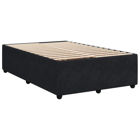 vidaXL LED boxspring posteľ s matracom Čierna 120 x 190 cm Zamat – Obrázok 6