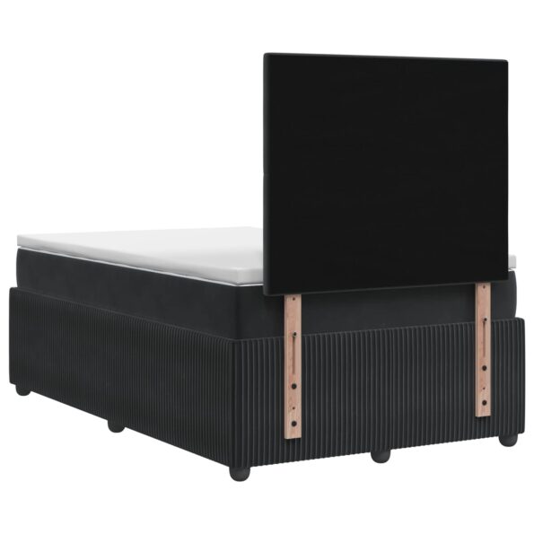 vidaXL LED boxspring posteľ s matracom Čierna 120 x 190 cm Zamat – Obrázok 9