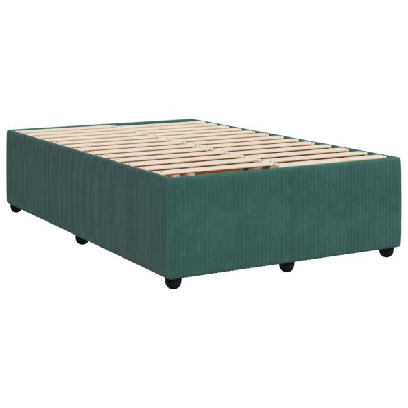 vidaXL LED boxspring posteľ s matracom Tmavozelená 120 x 190 cm Zamat – Obrázok 6