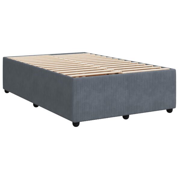 vidaXL LED boxspring posteľ s matracom Tmavosivá 120 x 200 cm Zamat – Obrázok 6