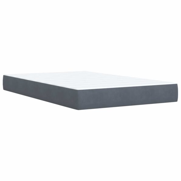 vidaXL LED boxspring posteľ s matracom Tmavosivá 120 x 200 cm Zamat – Obrázok 7