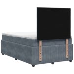 vidaXL LED boxspring posteľ s matracom Tmavosivá 120 x 200 cm Zamat – Obrázok 9