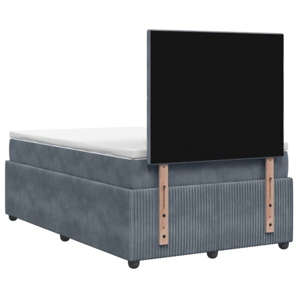 vidaXL LED boxspring posteľ s matracom Tmavosivá 120 x 200 cm Zamat – Obrázok 9