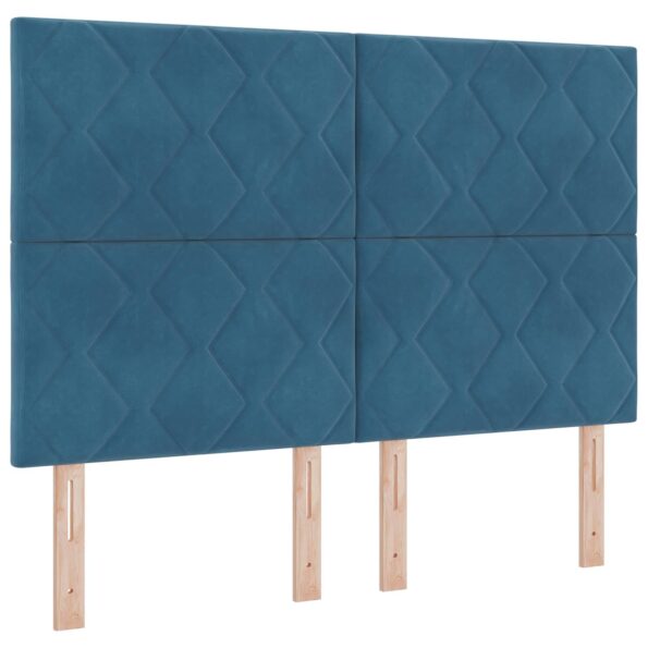 vidaXL LED boxspring posteľ s matracom Modrá 140 x 190 cm Zamat – Obrázok 5