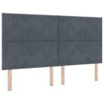 vidaXL LED boxspring posteľ s matracom Tmavosivá 180 x 200 cm Zamat – Obrázok 5
