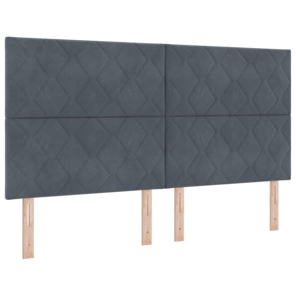 vidaXL LED boxspring posteľ s matracom Tmavosivá 180 x 200 cm Zamat – Obrázok 5