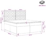 vidaXL LED boxspring posteľ s matracom Modrá 200 x 200 cm Zamat – Obrázok 13