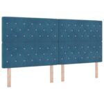 vidaXL LED boxspring posteľ s matracom Modrá 200 x 200 cm Zamat – Obrázok 5