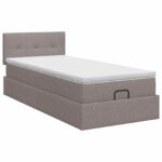 vidaXL Polohovací postel s matrací Sivohnedá 100 x 200 cm Látka – Obrázok 5