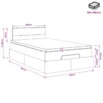 vidaXL Polohovací postel s matrací Krémová 120 x 190 cm Látka – Obrázok 12