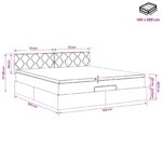 vidaXL Polohovací postel s matrací Modrá 140 x 200 cm Látka – Obrázok 12