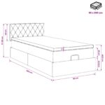 vidaXL Polohovací postel s matrací Ružová 90 x 200 cm Zamat – Obrázok 11