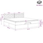 vidaXL Polohovací postel s matrací Čierna 140 x 200 cm Zamat – Obrázok 12