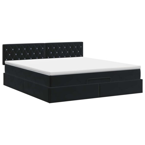 vidaXL Polohovací postel s matrací Čierna 140 x 200 cm Zamat – Obrázok 8
