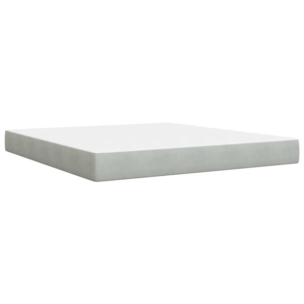 vidaXL Polohovací postel s matrací Svetlosivá 180 x 200 cm Zamat – Obrázok 6